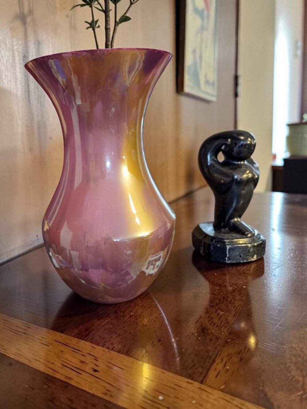 Fluid Art Acrylic Pour Hand-Painted Glass Vase, Modern Decor, OOAK,  Dry Flowers